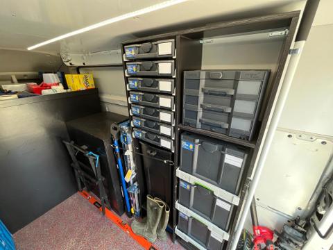 Nissan van fitout with custom shelves – photo 2