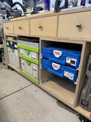 Under workbench storage
