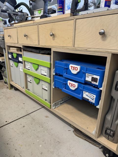 Under workbench storage