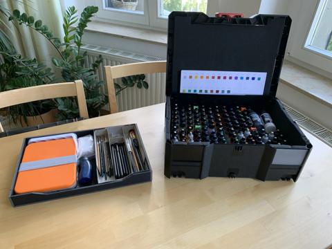 Art Supplies Stored for Travel