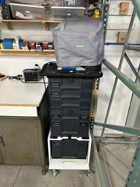 A Rolling Sharpening Station Built From Sys3 and Sortainers