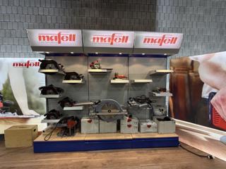 Two Generations of Mafell Cases on One Shelf