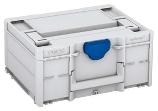 A Systainer³ M in the standard light gray with a signal blue T-Loc catch